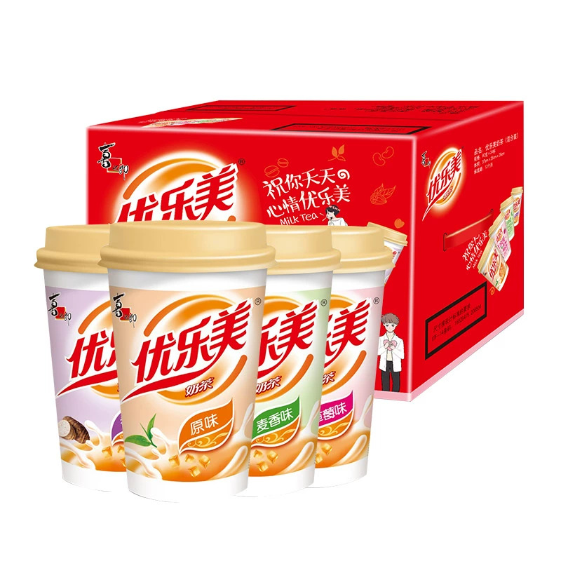 喜之郎优乐美椰果奶茶混合口味80g×24杯冲饮奶茶礼盒装饮料送礼