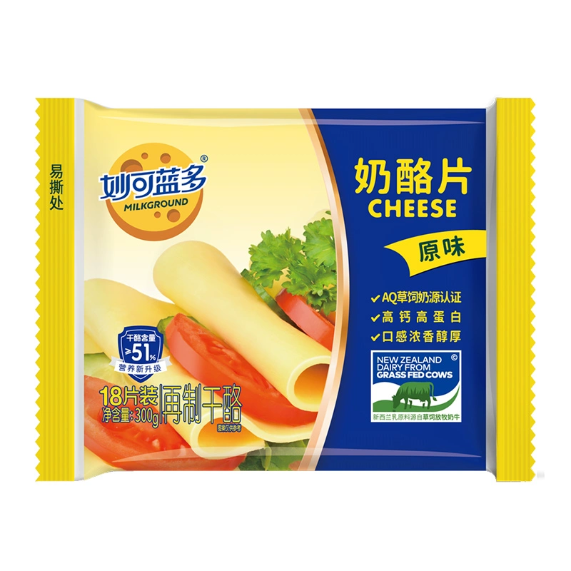 妙可蓝多芝士片奶酪片烘焙芝士300g三明治泡面披萨原味cheese18片