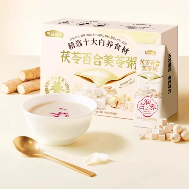 【新品】五谷磨房美龄粥茯苓百合美苓粥银耳即食粥营养早餐冲饮ms