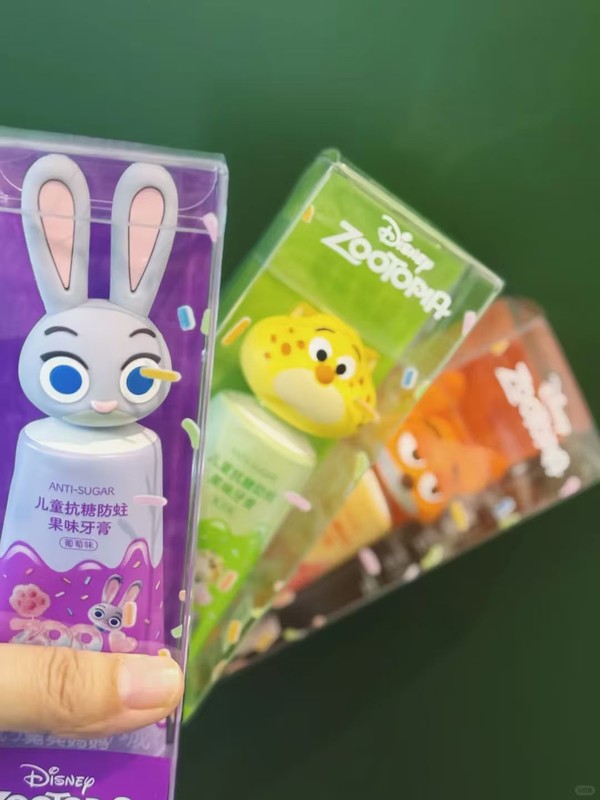 疯狂动物城x兔头妈妈儿童牙膏儿童抗糖防蛀牙膏防蛀牙防龋齿含氟 图片 5