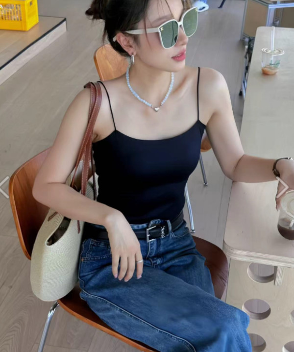奥康吊带背心女带胸垫罩杯一体式免穿文胸内搭可外穿内衣无痕美背 图片 4