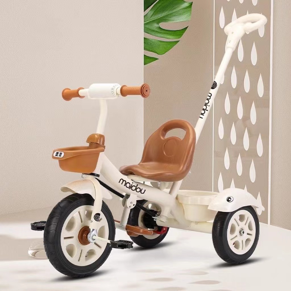 麦豆儿童三轮车1-3-6岁自行车婴幼儿推车宝宝玩具手推车