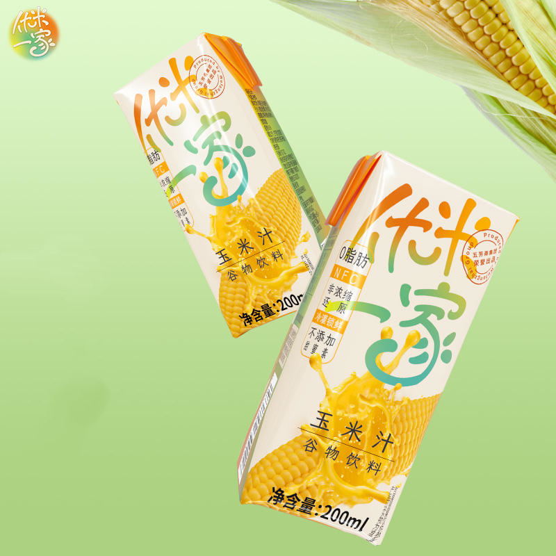 优米一家NFC玉米汁谷物饮料五芳斋饮品早餐低脂植物饮料200ml12瓶
