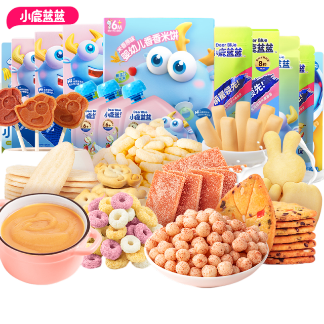 【任选专区F】小鹿蓝蓝山楂棒米饼溶豆果泥泡芙饼干送辅食食谱