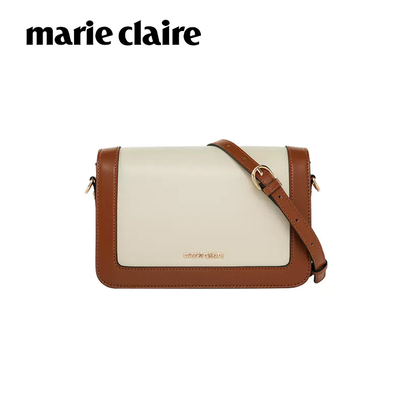 法国Marie Claire嘉人品牌小方包撞色真皮女包时尚简约单肩斜挎包