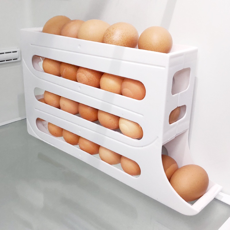 跨境滑梯鸡蛋收纳盒冰箱侧门收纳盒滚蛋鸡蛋架托自动滚蛋鸡蛋盒