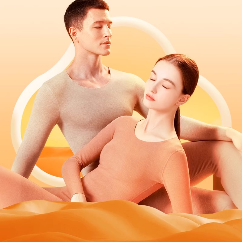 简云羊毛蚕丝德绒保暖内衣女无痕发热加绒秋衣秋裤男士套装冬季HD