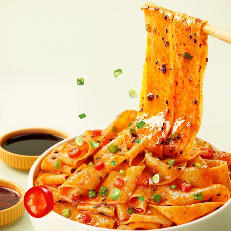 阿宽粗粮红油面皮荞麦面宽面皮酸辣麻酱火鸡口味冲泡速食干拌早餐