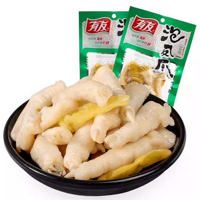 有友泡椒凤爪筋骨棒鸡爪山椒酸辣猪皮晶鲜笋竹笋解馋零食旗舰店R