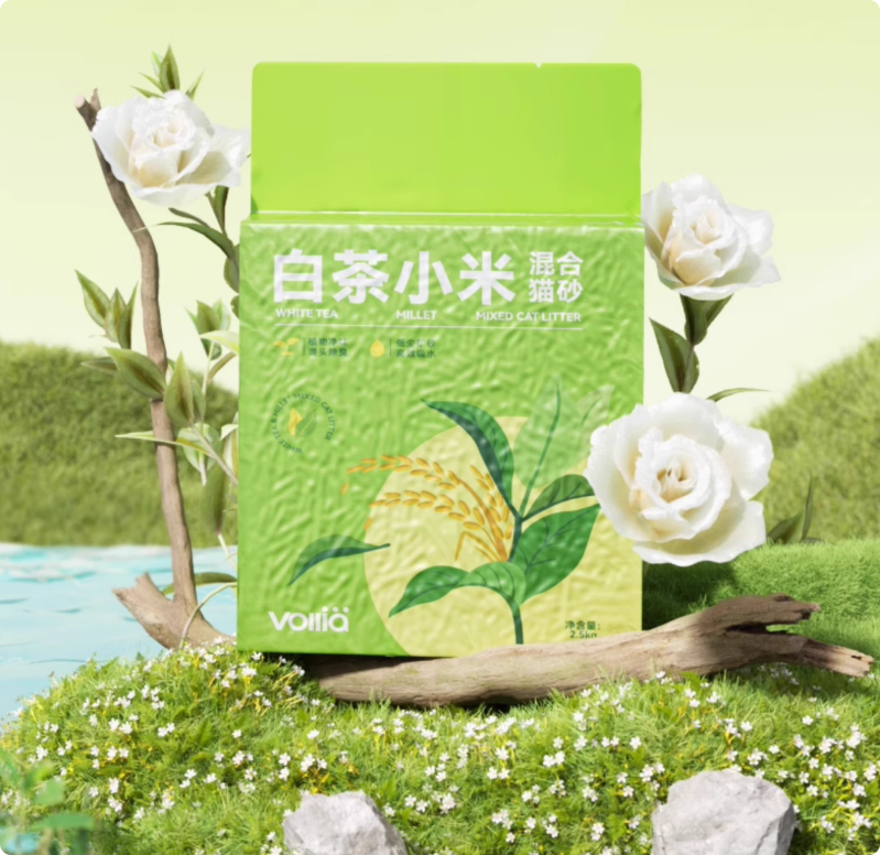 猫砂木薯豆腐砂除臭近无尘抑菌小米白茶混合猫沙矿砂膨润土去尿味