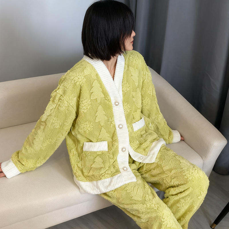 秋冬季长袖睡衣女2025年舒棉绒简约家居服夏天青年套装可外穿