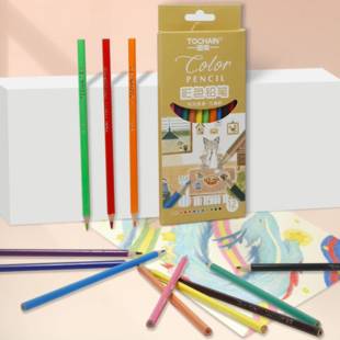 [TOCHAIN]图强可擦彩铅笔彩色铅笔小学生美术生专用一年级幼儿园彩虹笔绘画专用无毒12色24色初学者绘画套装