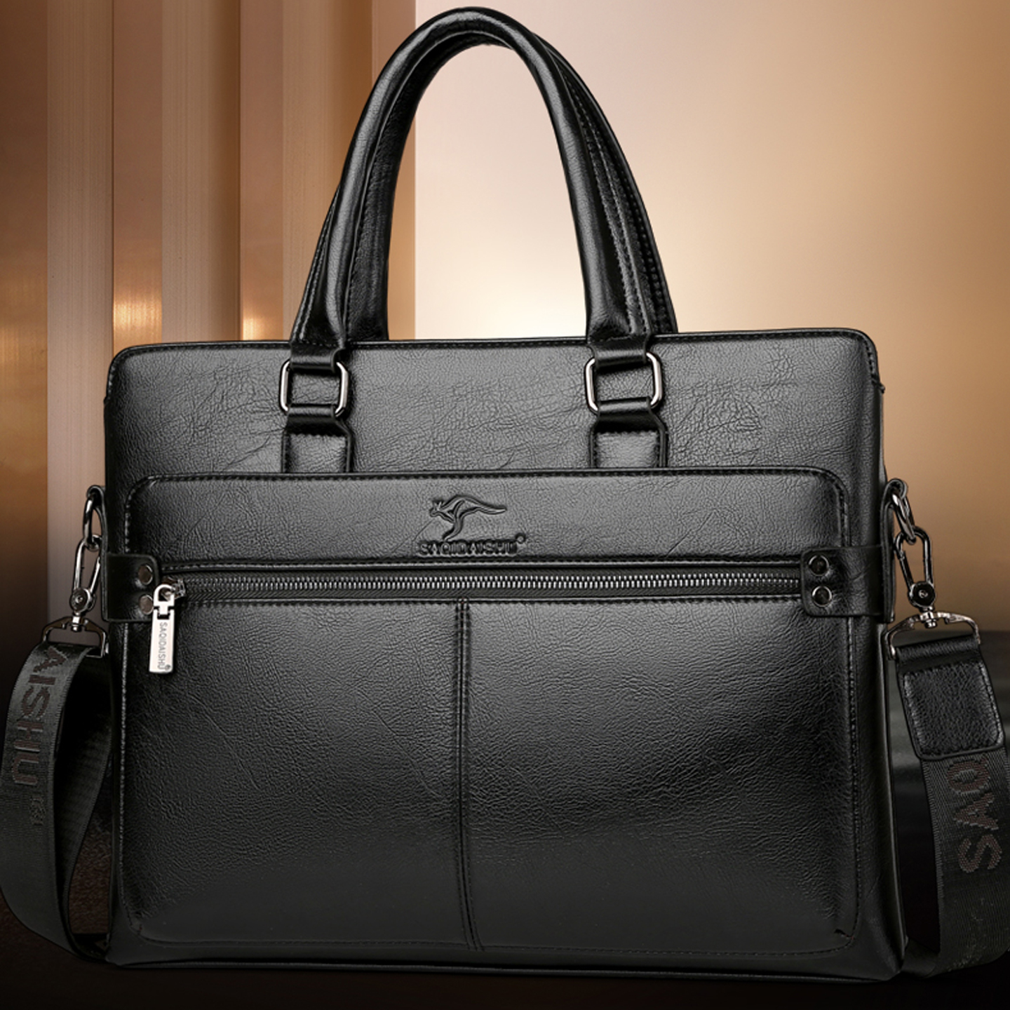 萨奇袋鼠胸包男士背包2023尼龙胸包休闲运动旅游胸前包单肩斜挎包