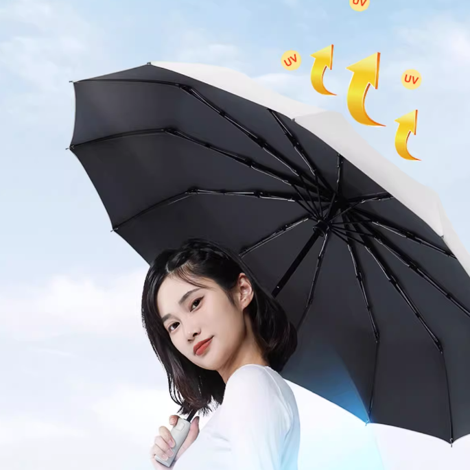 自动雨伞超大号晴雨两用太阳伞防紫外线防晒遮阳伞加大加固折叠伞