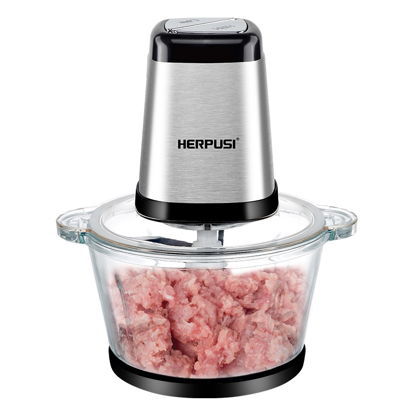 Herpusi绞肉机家用电动不锈钢碎肉机搅拌馅料碎菜蒜蓉小型辅食机