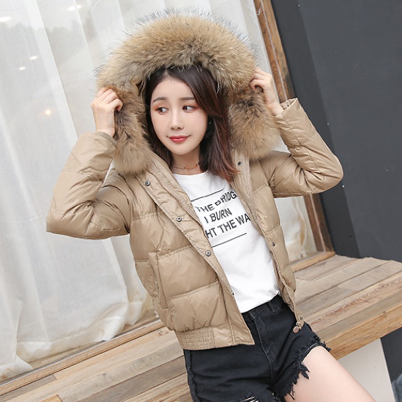 小款羽绒服女短款2020新款韩版修身显瘦大毛领外套女时尚学生夹克