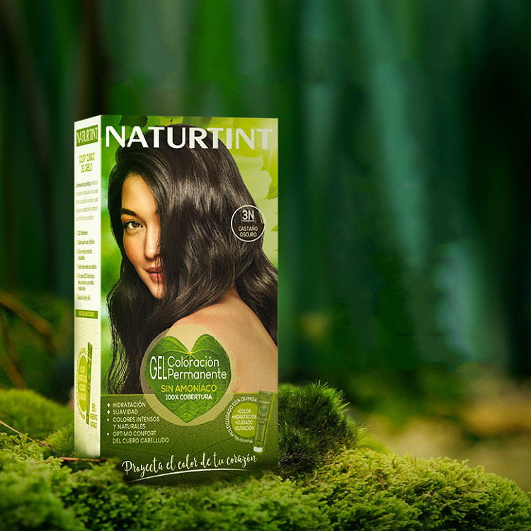 naturtint染发剂植物无刺激染发膏女黑蓝色纯黑茶色自己染流行色