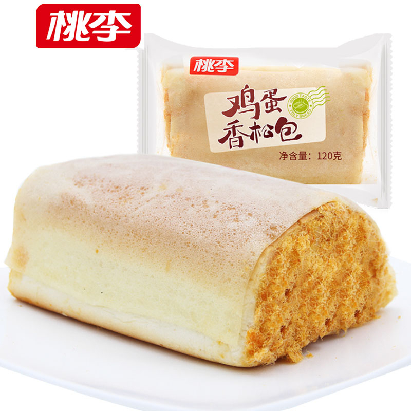 桃李鸡蛋香松面包 新鲜短保夹芯肉松早餐沙拉酱食品小零食蛋糕点b