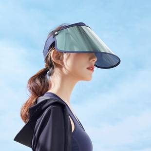 防曬帽女遮陽防紫外線2021新款面罩騎電瓶電動車遮全臉太陽空頂帽