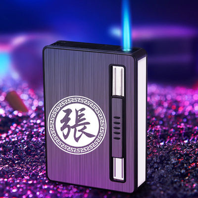 抖音同款20支装烟盒打火机一体自动弹烟便携香菸盒男定制刻字网红
