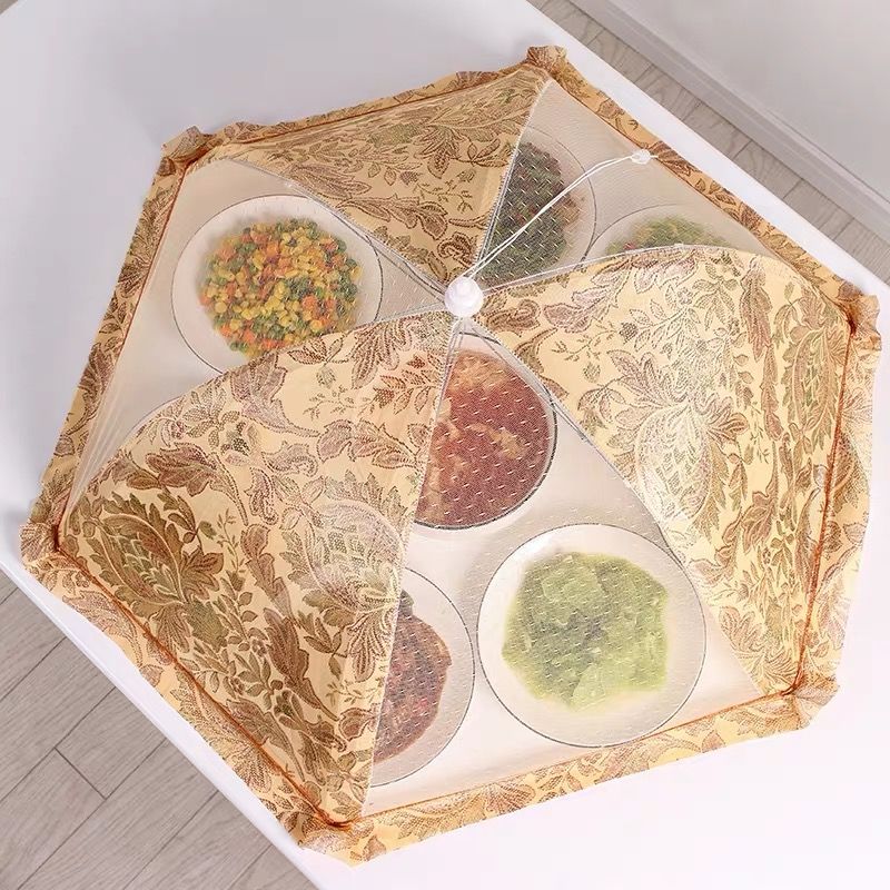 桌盖菜罩家用防尘餐桌饭菜台罩碗菜网罩子折叠可拆洗防蚊遮饭罩伞