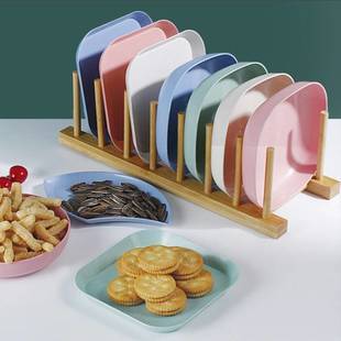 小麥秸稈吐骨碟餐具家用零食干果盤子水果盤菜盤塑料餐盤小碟子