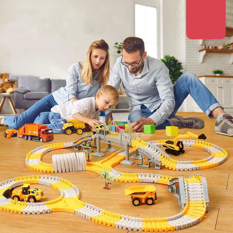 电动轨道玩具车工程车儿童益智玩具轨道车小火车轨道玩具