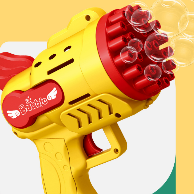 23孔发光泡泡枪加特林电动泡泡机儿童小玩具