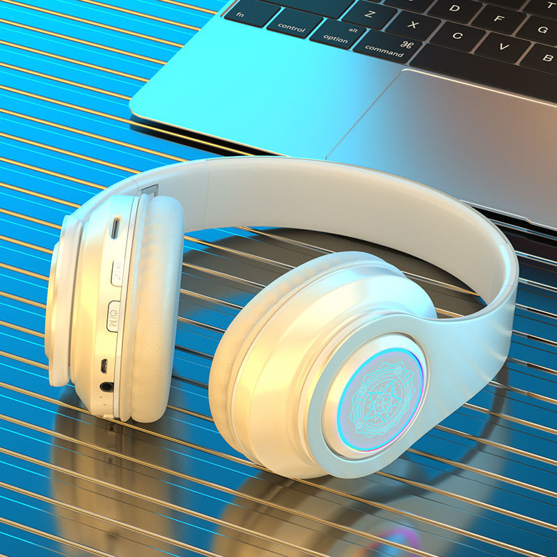 无线蓝牙耳机发光头戴式重低音耳机OPPO华为vivo苹果安卓通用耳麦