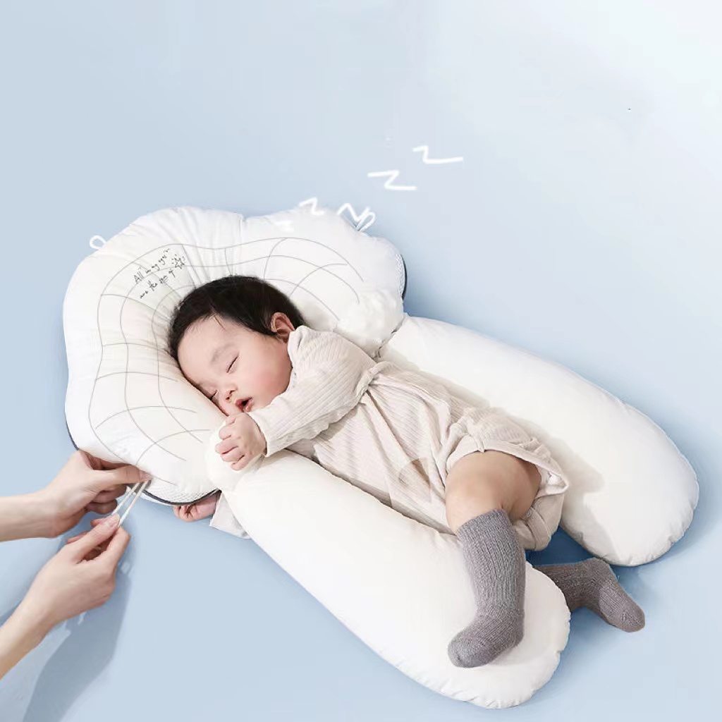 婴儿定型枕头透气安抚抱枕纠正头型护头睡新生儿防偏头扁头新品