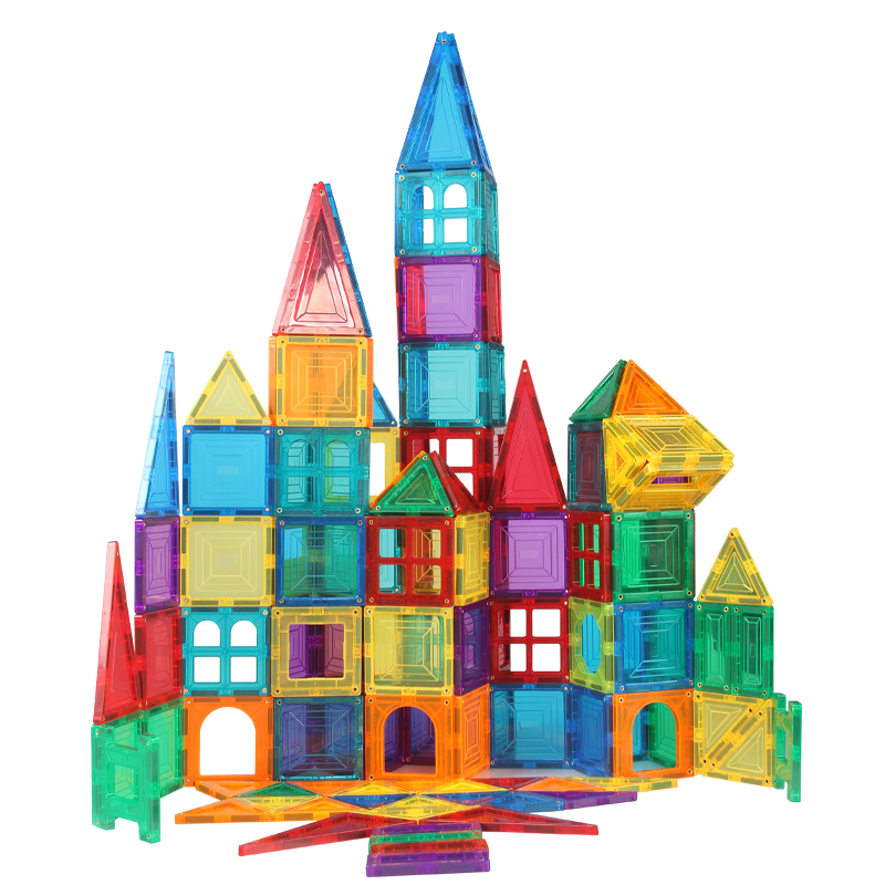 彩窗磁力片兒童益智玩具男女孩百變拼裝積木磁鐵吸貼方塊拼圖禮物