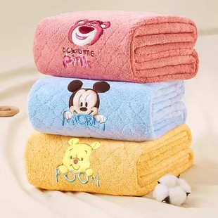 迪士尼浴巾婴儿新生儿宝宝吸水速干不掉毛超软儿童冬季非纯棉裹巾