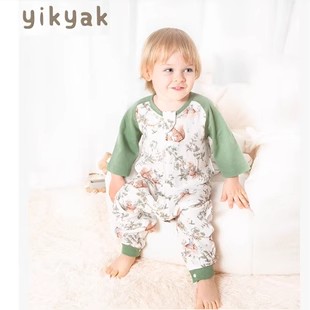 【yikyak】七分棉拼袖婴儿童分腿睡袋