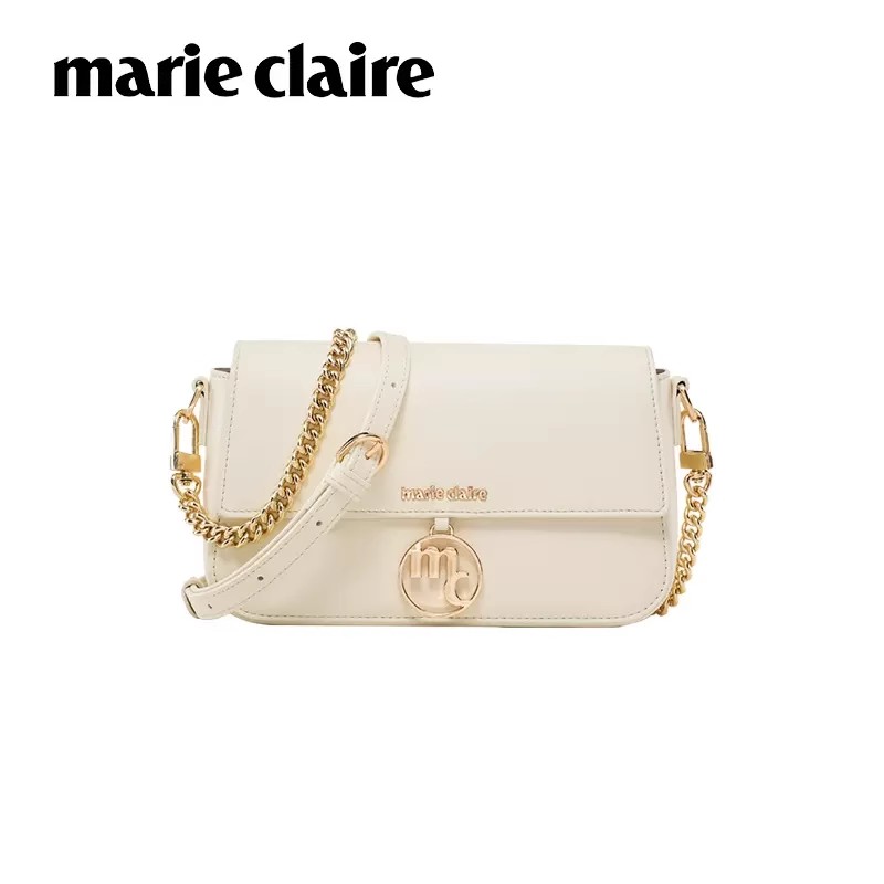 法国Marie Claire嘉人轻奢品牌链条包真皮女包高级感单肩斜挎包包