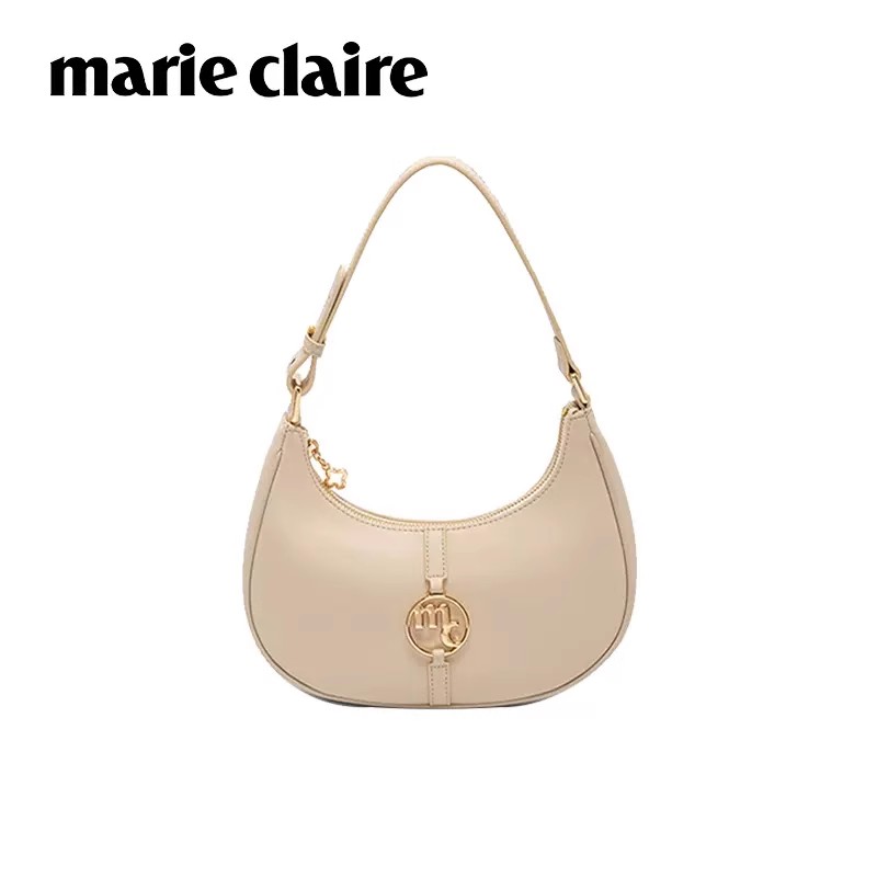 法国Marie Claire嘉人品牌腋下包半月形真皮女包时尚女士单肩包包