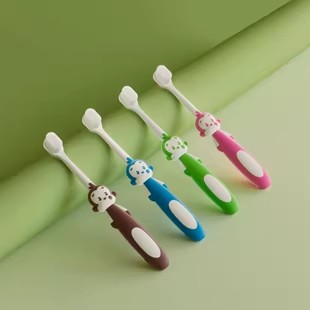 儿童牙刷万根软毛2支3-6-12岁小猴子卡通婴幼儿学生换牙期乳牙刷