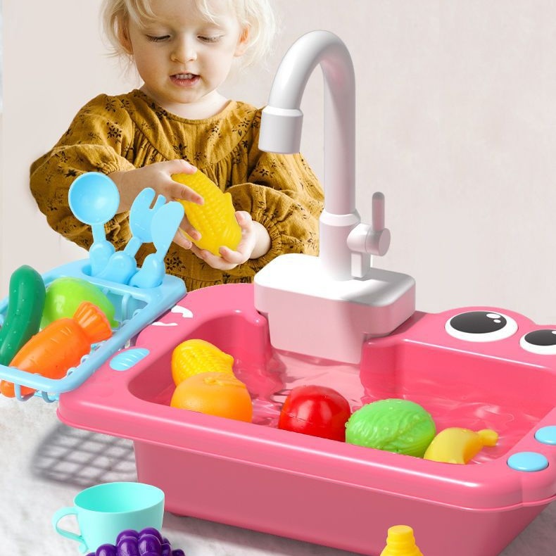爆款过家家仿真水果切切乐玩具儿童宝宝洗碗机电动厨房洗碗池