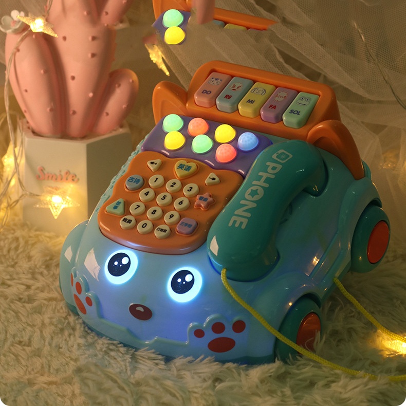 婴儿童玩具仿真电话机座机幼男宝宝益智早教电话车打地鼠玩具