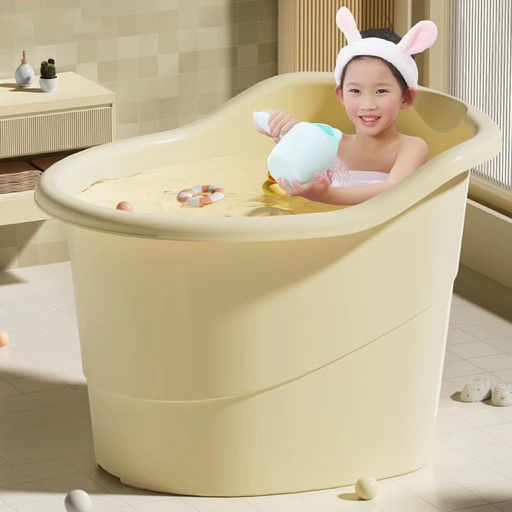 儿童塑料浴桶宝宝浴盆洗澡桶加厚可坐儿童泡澡桶婴儿沐浴桶洗澡盆