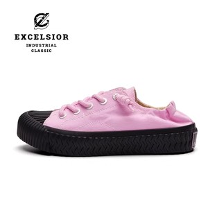 excelsior饼干鞋官方 双马尾新款休闲板鞋厚底增高一脚蹬帆布鞋女