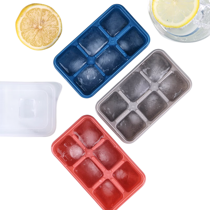 带盖软底硅胶冰格3个冰盒制冰块模具食品级辅食冰箱冰盒家用