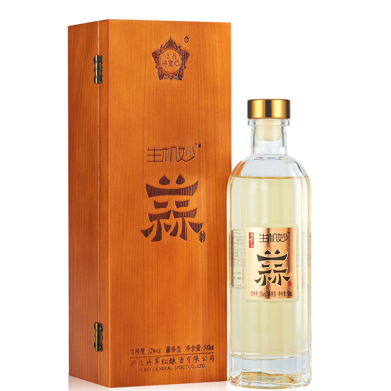 上品将军红大蒜香型白酒生机妙蒜纯粮食白酒配制酒大蒜酒500ml