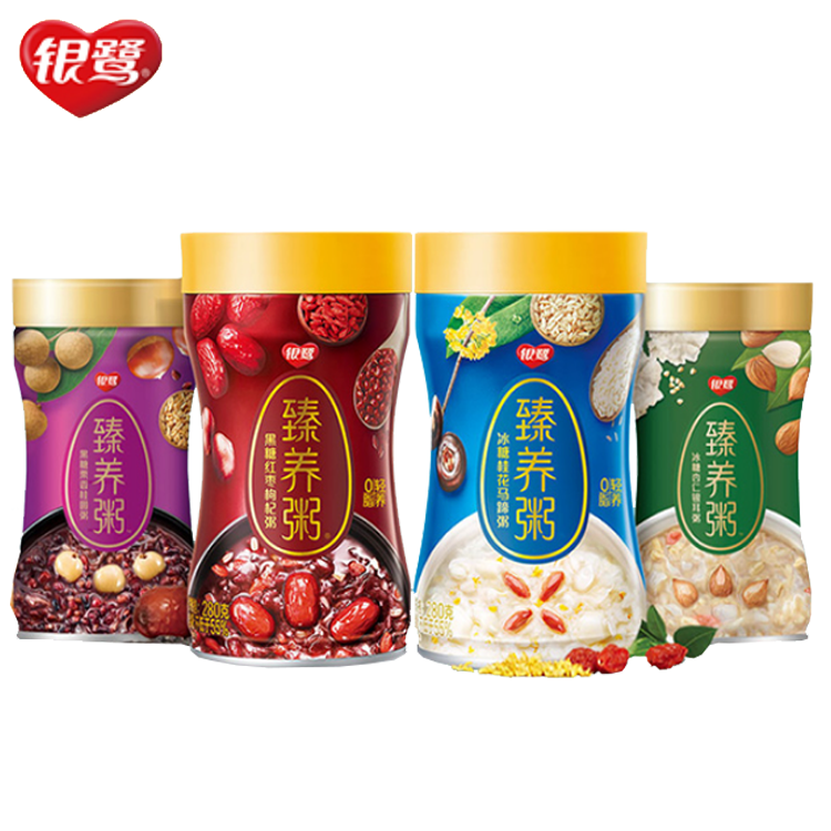 银鹭臻养粥冰糖桂花马蹄粥280ml*12罐整箱礼盒装速食送礼礼盒