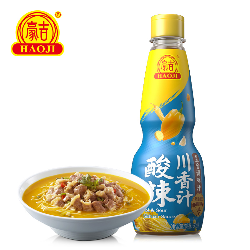 豪吉酸辣川香汁500g调味品泡椒味蘸料夏日凉拌拌面炒菜烹饪川味