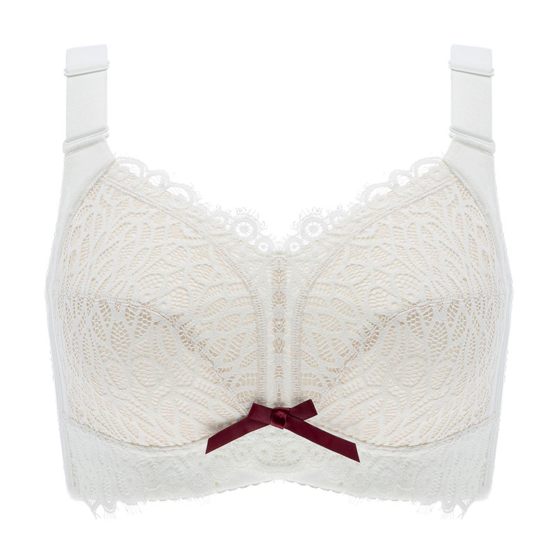 糖粒大胸显小文胸薄款大码内衣女全罩杯无钢圈胖mm聚拢防下垂超薄